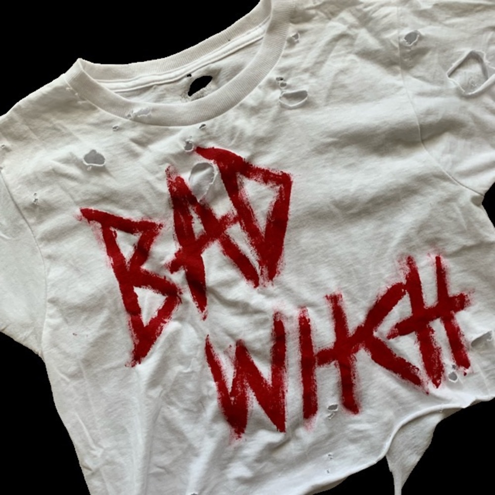 Custom bloody distressed Halloween crop top